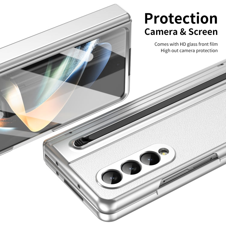 For Samsung Galaxy Z Fold4 Integrated PC + PU Phone Case with Pen / Pen Box