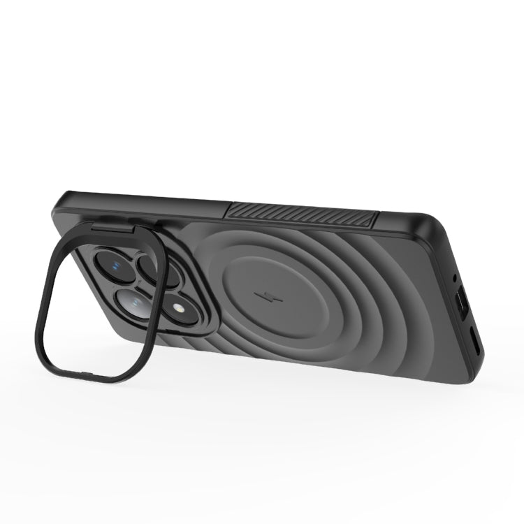 For Redmi Note 14 Pro 5G Lens Frame Bracket Corrugated MagSafe Phone Case