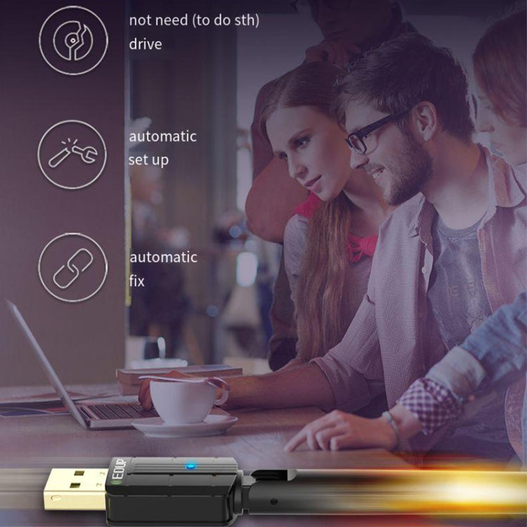 EDUP EP-AX300GS 300Mbps WiFi 6 Nano Wireless Dongle Single Band USB WiFi Adapter - Black