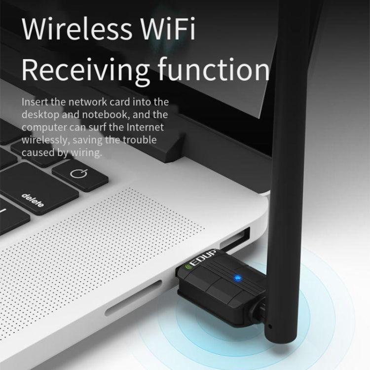 EDUP EP-AX300GS 300Mbps WiFi 6 Nano Wireless Dongle Single Band USB WiFi Adapter - Black