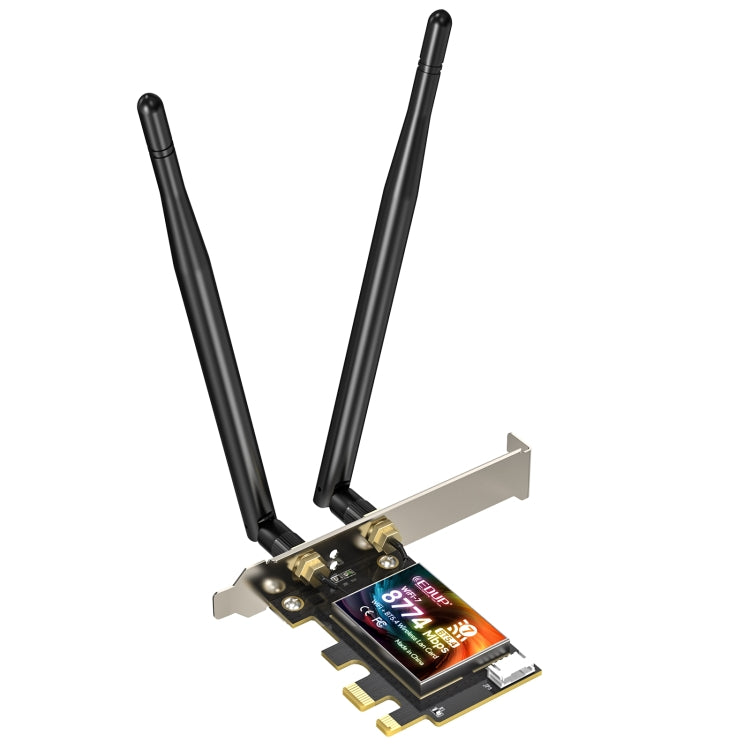 EDUP EP-BE9715 8774Mbps WiFi 7 Bluetooth 5.4 Tri-Band PCI-E WiFi Adapter Wireless Network Card - Black