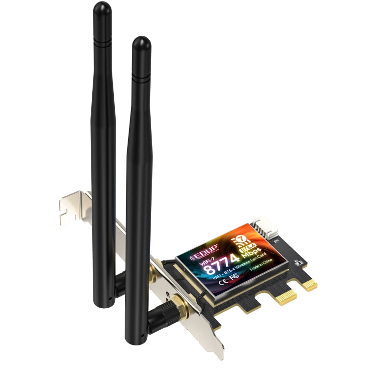 EDUP EP-BE9715 8774Mbps WiFi 7 Bluetooth 5.4 Tri-Band PCI-E WiFi Adapter Wireless Network Card - Black
