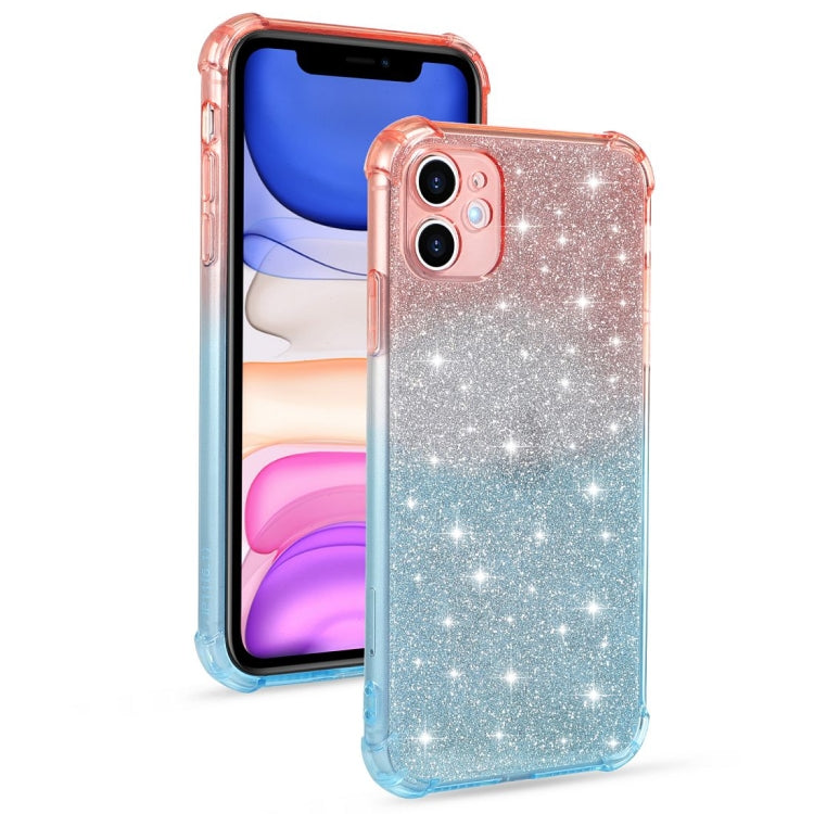 For iPhone 11 Gradient Glitter Powder Shockproof TPU Protective Case