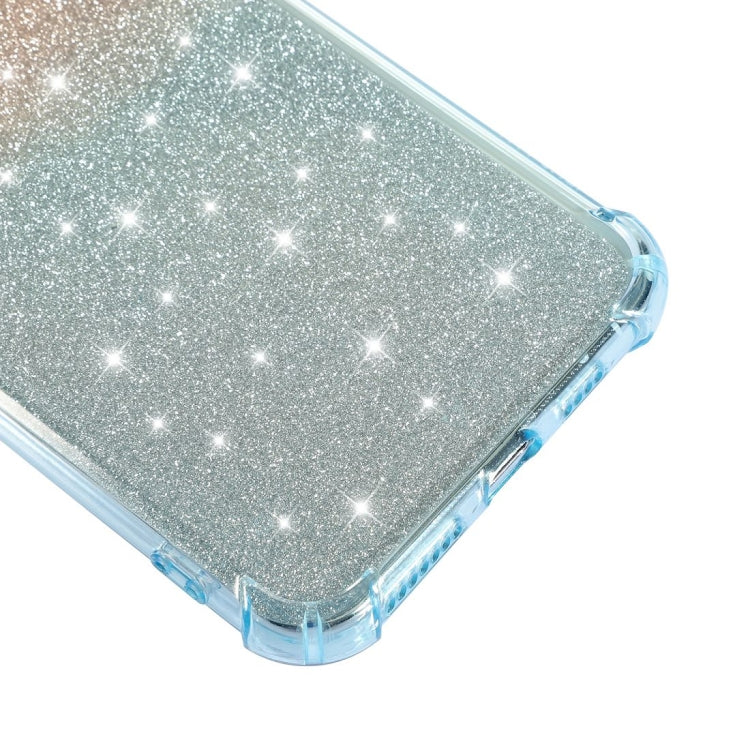 For iPhone XS Max Gradient Glitter Powder Shockproof TPU Protective Case