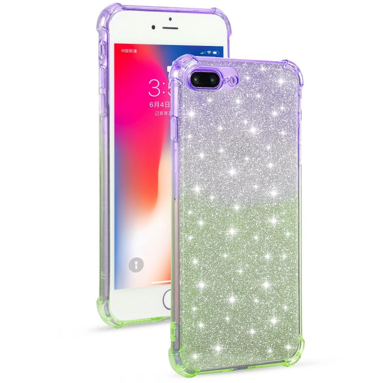 For iPhone 8 / 7 Gradient Glitter Powder Shockproof TPU Protective Case