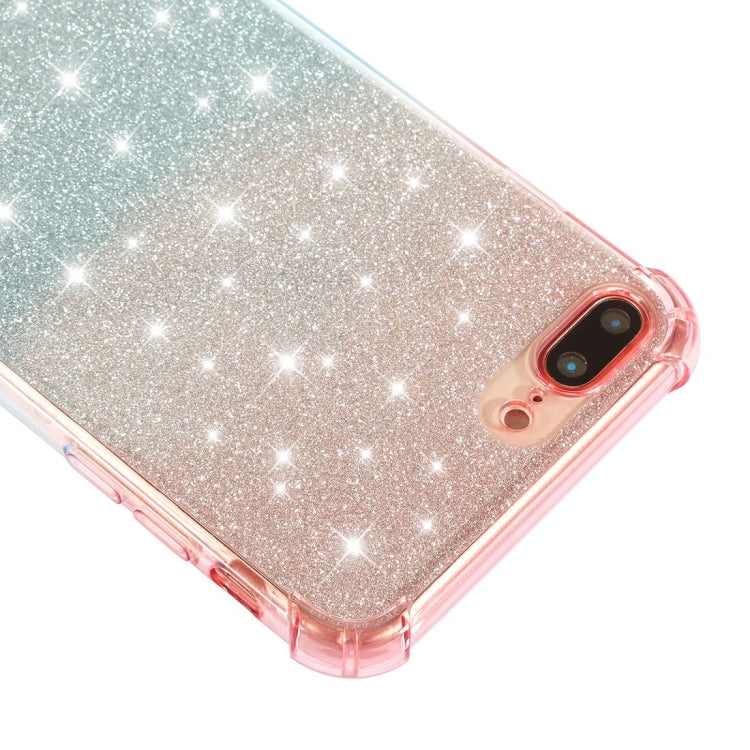 For iPhone 8 / 7 Gradient Glitter Powder Shockproof TPU Protective Case