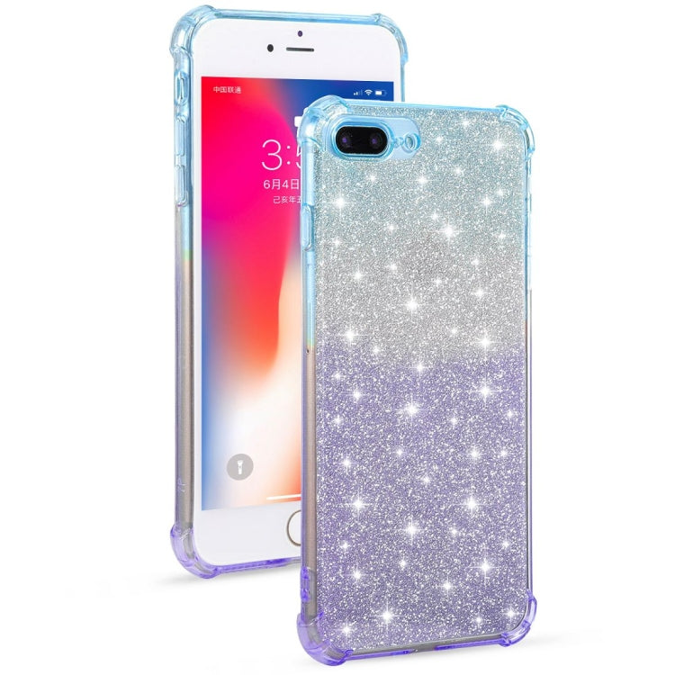 For iPhone 8 / 7 Gradient Glitter Powder Shockproof TPU Protective Case