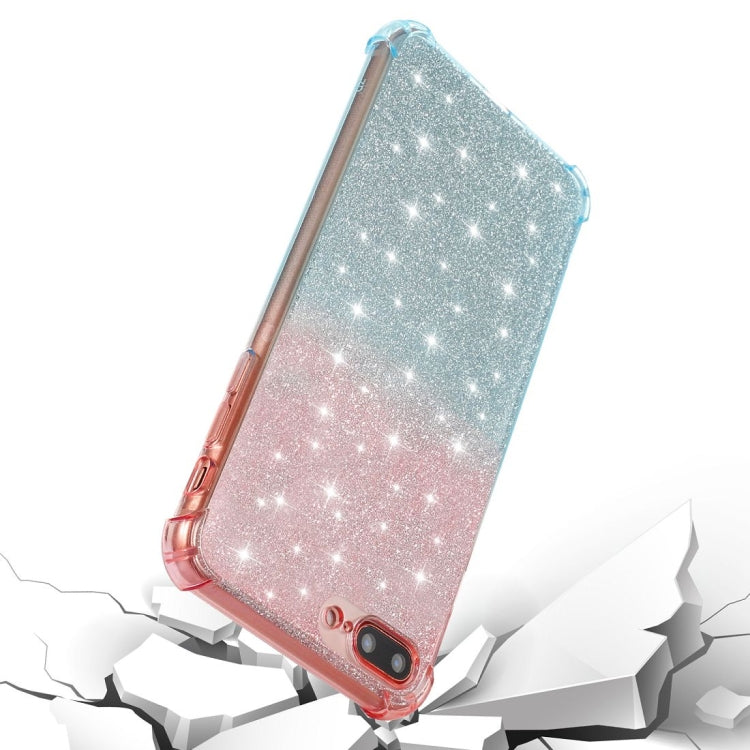 For iPhone 8 / 7 Gradient Glitter Powder Shockproof TPU Protective Case