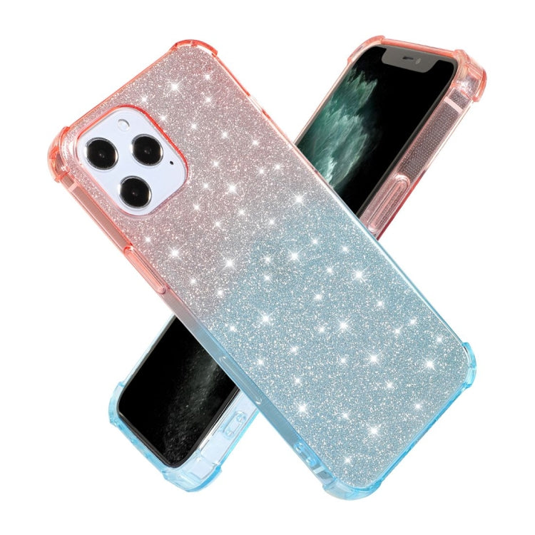 For iPhone 12 / 12 Pro Gradient Glitter Powder Shockproof TPU Protective Case