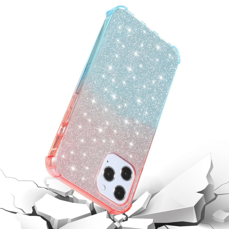 For iPhone 12 Pro Max Gradient Glitter Powder Shockproof TPU Protective Case