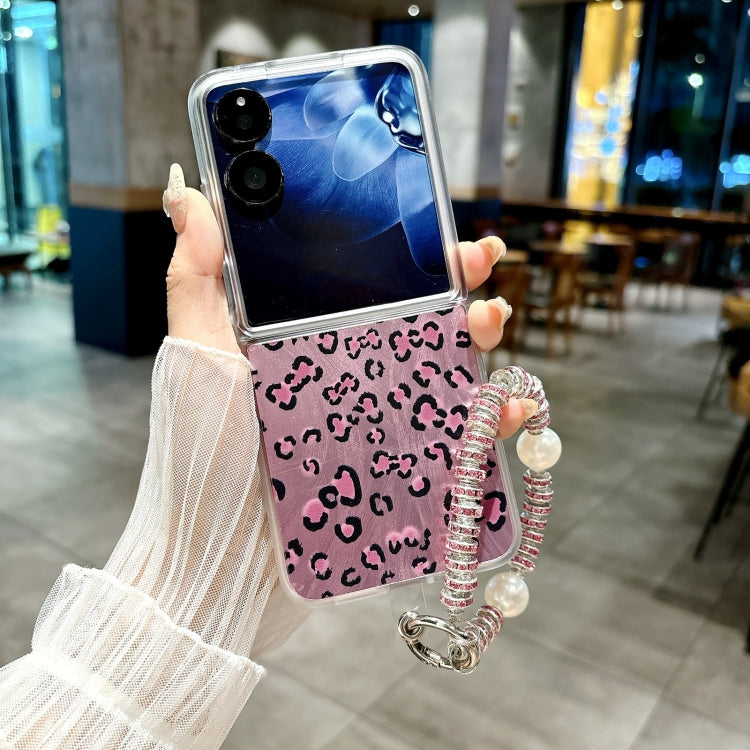 For Xiaomi Mix Flip Feather Leopard Pattern Integrated Phone Case with Bracelet