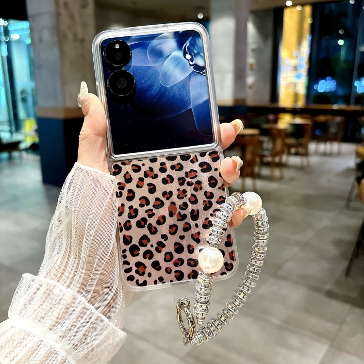 For Xiaomi Mix Flip Feather Leopard Pattern Integrated Phone Case with Bracelet