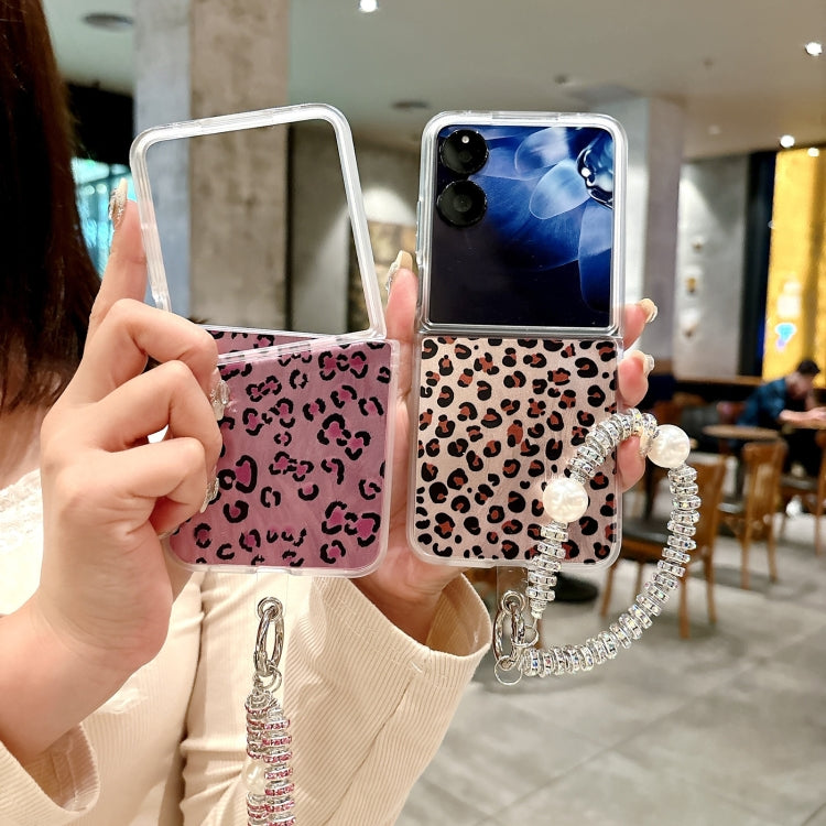 For Xiaomi Mix Flip Feather Leopard Pattern Integrated Phone Case with Bracelet