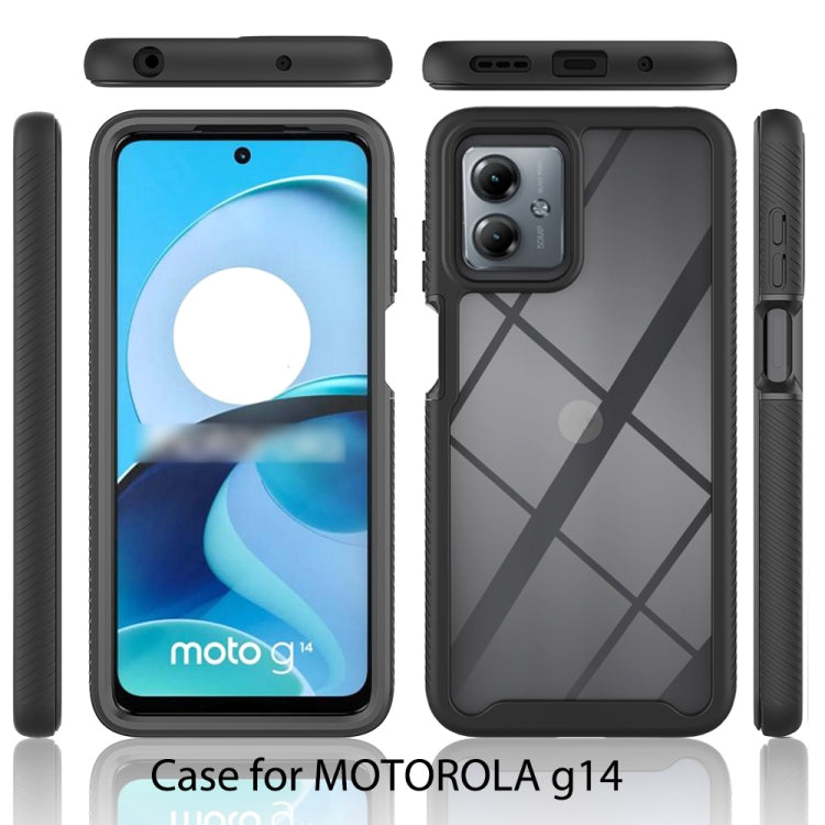 For Motorola Moto G14 Starry Sky Solid Color Series PC + TPU Phone Case with PET Film