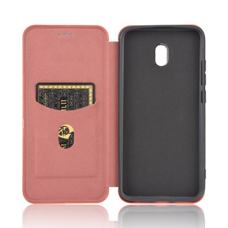 For Xiaomi Redmi 8A Carbon Fiber Texture Horizontal Flip TPU + PC + PU Leather Case with Card Slot