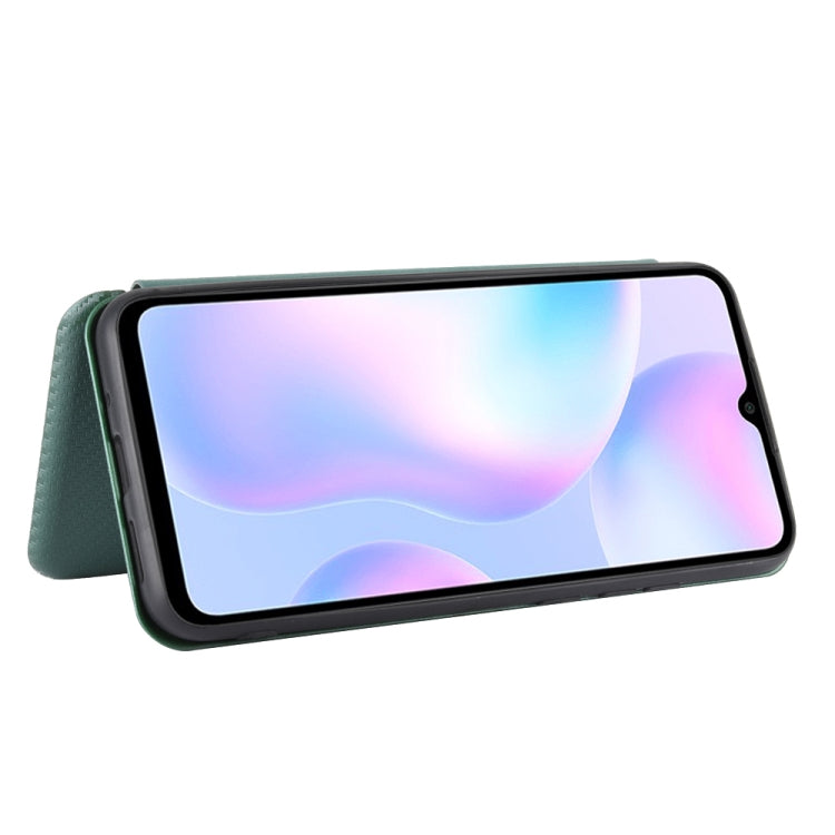 For Xiaomi Redmi 9A Carbon Fiber Texture Horizontal Flip TPU + PC + PU Leather Case with Card Slot