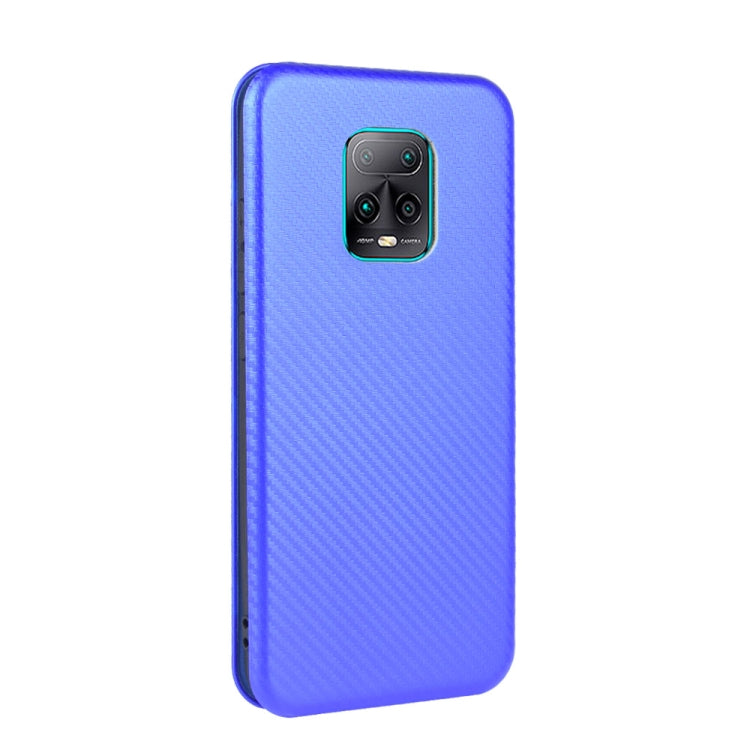 For Xiaomi Redmi 10X 5G Carbon Fiber Texture Horizontal Flip TPU + PC + PU Leather Case with Card Slot