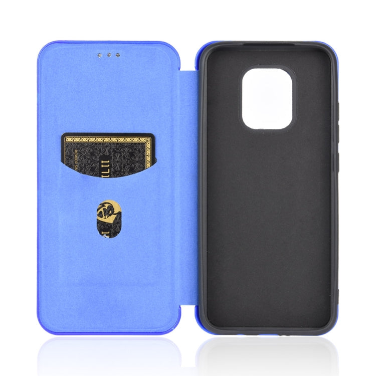 For Xiaomi Redmi 10X 5G Carbon Fiber Texture Horizontal Flip TPU + PC + PU Leather Case with Card Slot