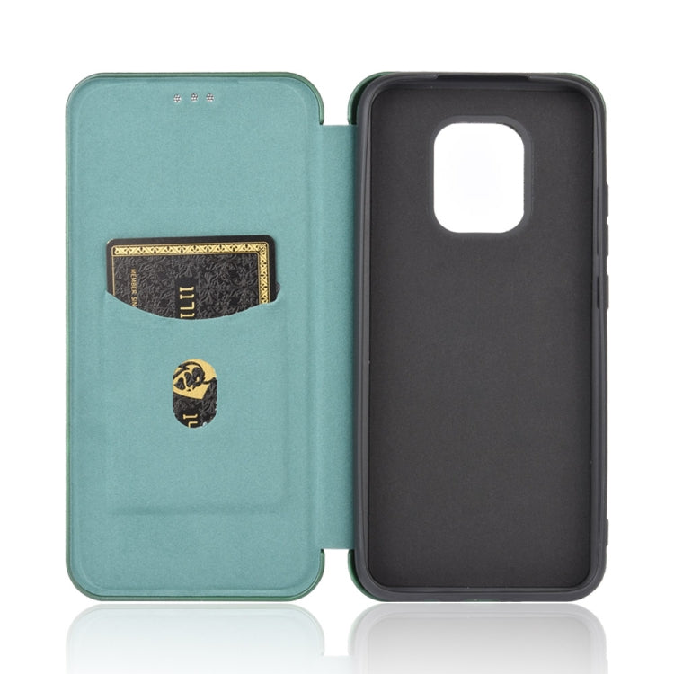 For Xiaomi Redmi 10X 5G Carbon Fiber Texture Horizontal Flip TPU + PC + PU Leather Case with Card Slot