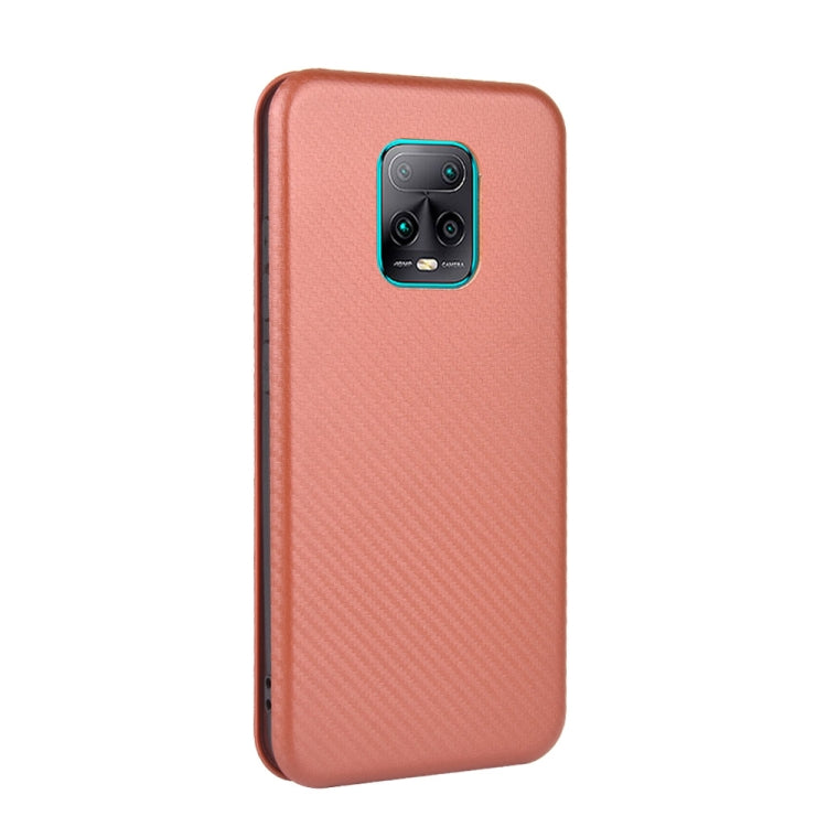 For Xiaomi Redmi 10X 5G Carbon Fiber Texture Horizontal Flip TPU + PC + PU Leather Case with Card Slot