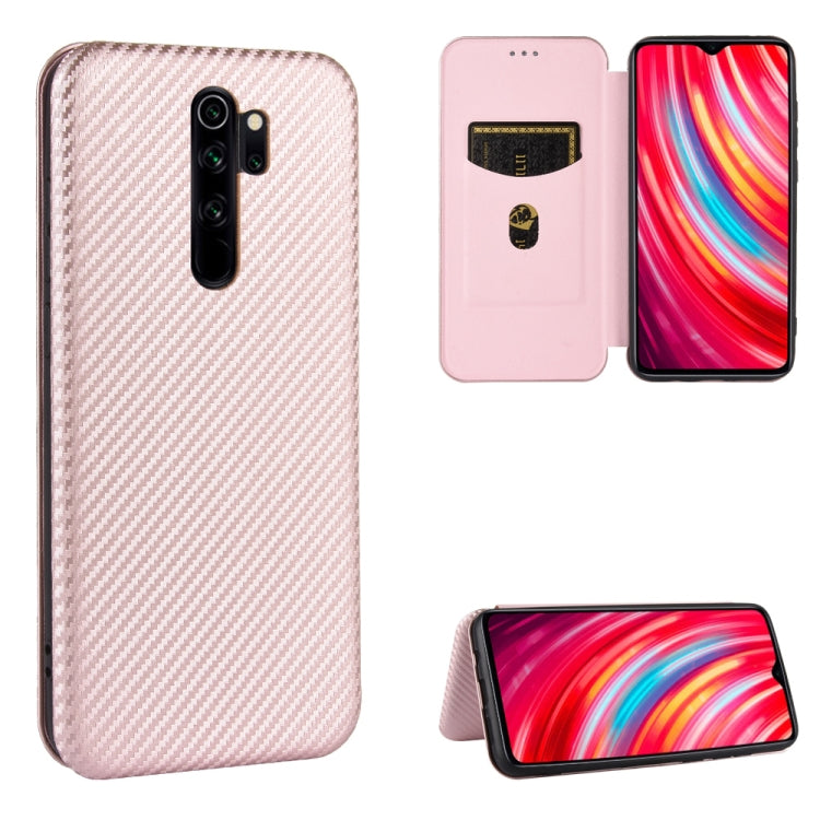 For Xiaomi Redmi Note 8 Pro Carbon Fiber Texture Horizontal Flip TPU + PC + PU Leather Case with Card Slot