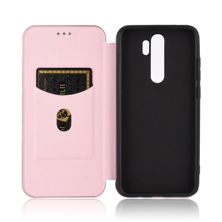 For Xiaomi Redmi Note 8 Pro Carbon Fiber Texture Horizontal Flip TPU + PC + PU Leather Case with Card Slot