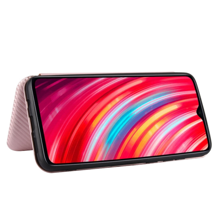 For Xiaomi Redmi Note 8 Pro Carbon Fiber Texture Horizontal Flip TPU + PC + PU Leather Case with Card Slot
