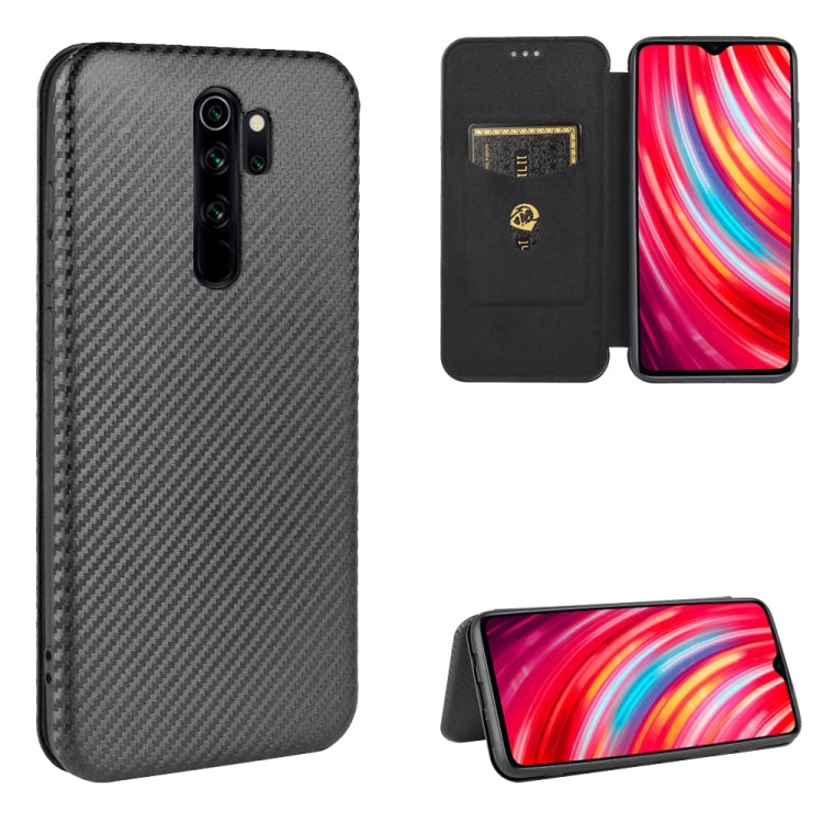 For Xiaomi Redmi Note 8 Pro Carbon Fiber Texture Horizontal Flip TPU + PC + PU Leather Case with Card Slot