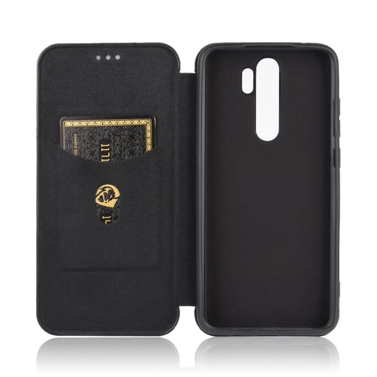 For Xiaomi Redmi Note 8 Pro Carbon Fiber Texture Horizontal Flip TPU + PC + PU Leather Case with Card Slot