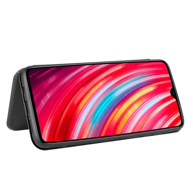 For Xiaomi Redmi Note 8 Pro Carbon Fiber Texture Horizontal Flip TPU + PC + PU Leather Case with Card Slot