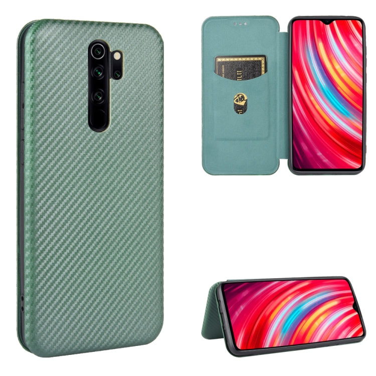For Xiaomi Redmi Note 8 Pro Carbon Fiber Texture Horizontal Flip TPU + PC + PU Leather Case with Card Slot