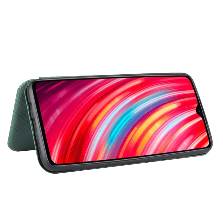 For Xiaomi Redmi Note 8 Pro Carbon Fiber Texture Horizontal Flip TPU + PC + PU Leather Case with Card Slot