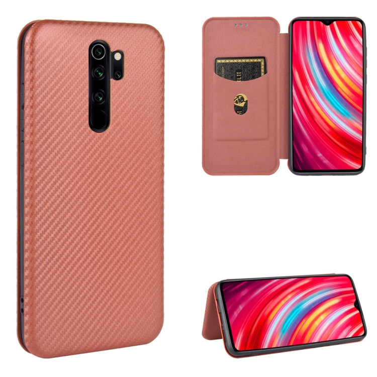 For Xiaomi Redmi Note 8 Pro Carbon Fiber Texture Horizontal Flip TPU + PC + PU Leather Case with Card Slot