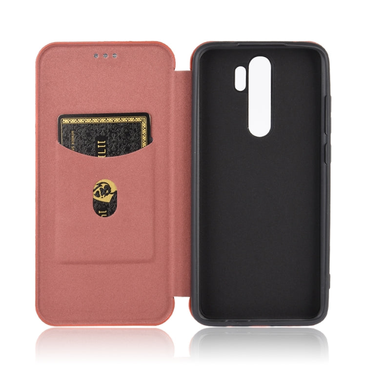 For Xiaomi Redmi Note 8 Pro Carbon Fiber Texture Horizontal Flip TPU + PC + PU Leather Case with Card Slot
