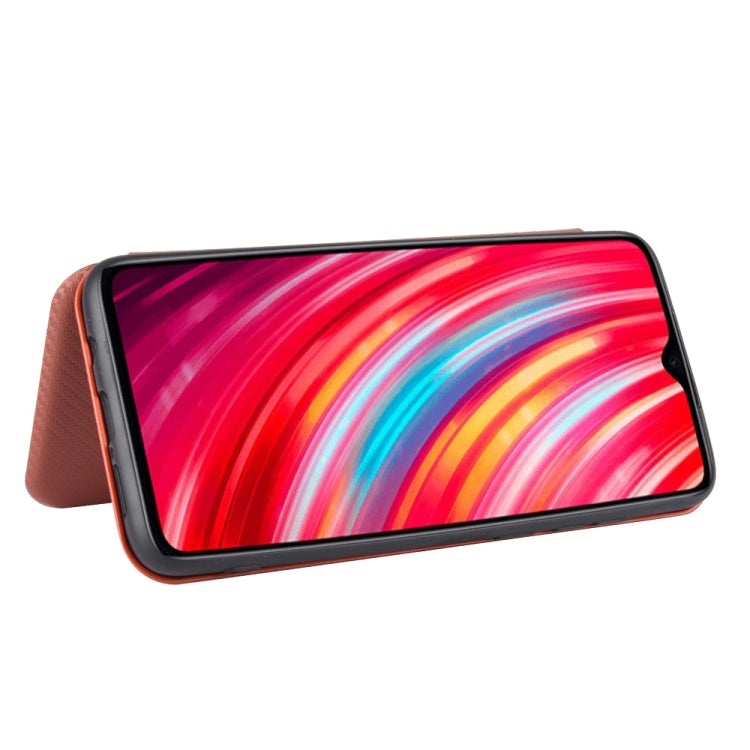 For Xiaomi Redmi Note 8 Pro Carbon Fiber Texture Horizontal Flip TPU + PC + PU Leather Case with Card Slot