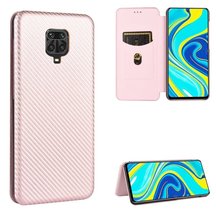 For Xiaomi Redmi Note 9S Carbon Fiber Texture Horizontal Flip TPU + PC + PU Leather Case with Card Slot