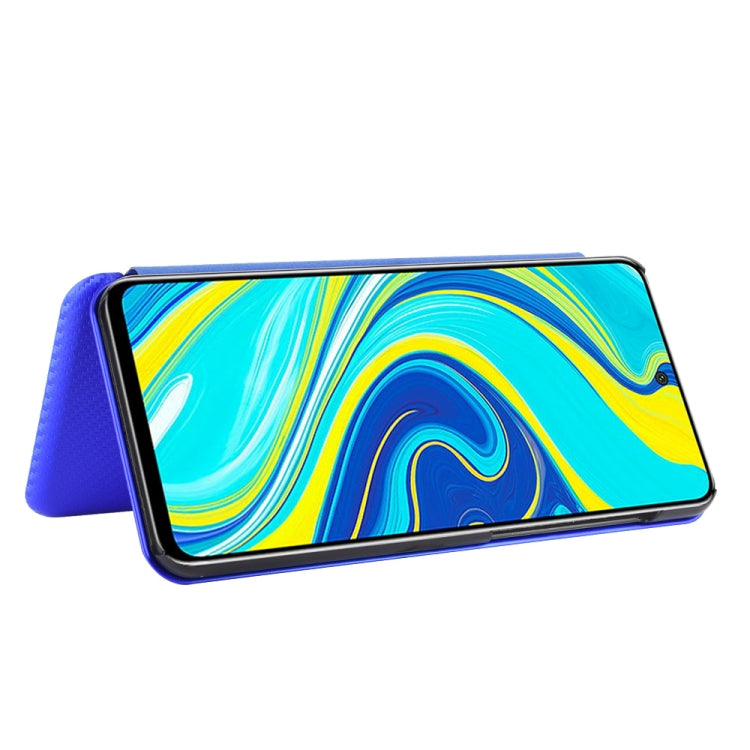 For Xiaomi Redmi Note 9S Carbon Fiber Texture Horizontal Flip TPU + PC + PU Leather Case with Card Slot