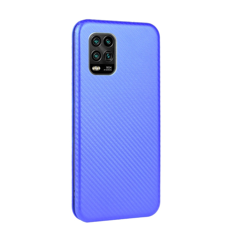 For Xiaomi Mi 10 Lite Carbon Fiber Texture Horizontal Flip TPU + PC + PU Leather Case with Card Slot