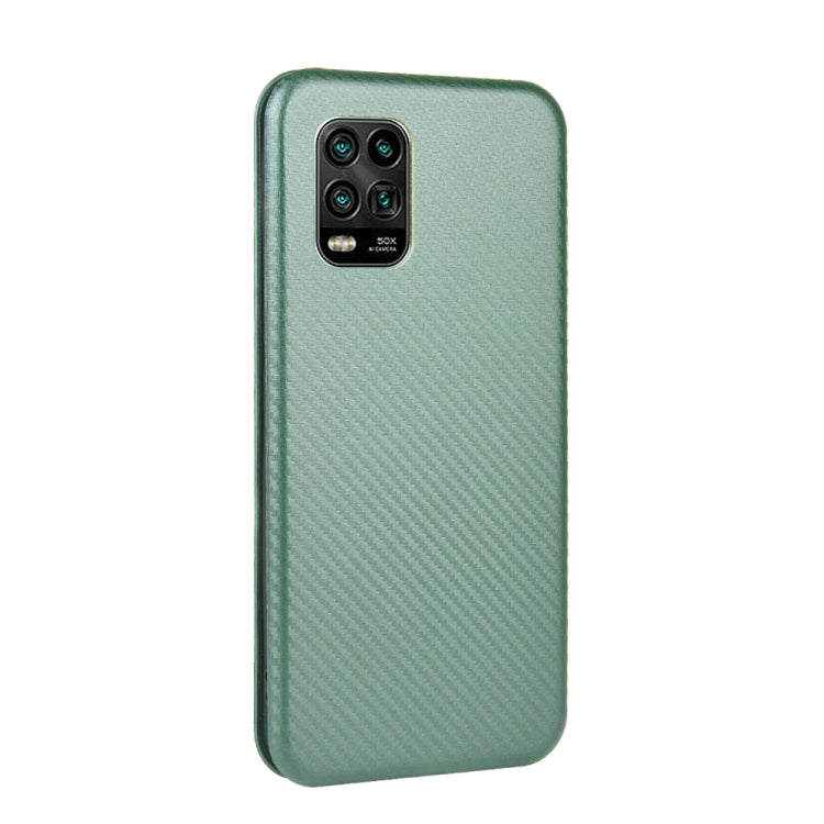 For Xiaomi Mi 10 Lite Carbon Fiber Texture Horizontal Flip TPU + PC + PU Leather Case with Card Slot