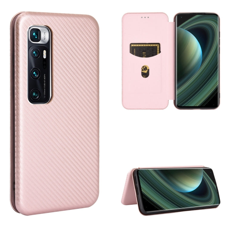 For Xiaomi Mi 10 Ultra Carbon Fiber Texture Horizontal Flip TPU + PC + PU Leather Case with Card Slot