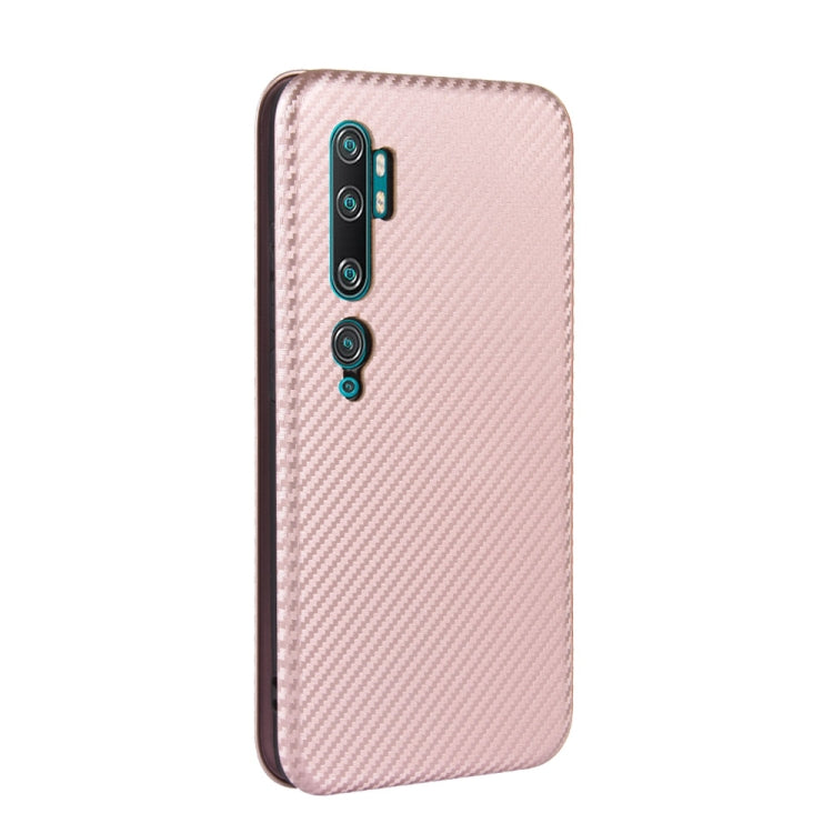 For Xiaomi Mi CC9 Pro Carbon Fiber Texture Horizontal Flip TPU + PC + PU Leather Case with Card Slot