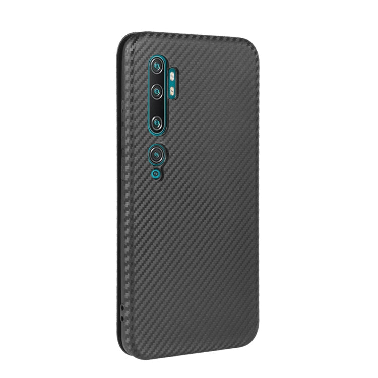 For Xiaomi Mi CC9 Pro Carbon Fiber Texture Horizontal Flip TPU + PC + PU Leather Case with Card Slot