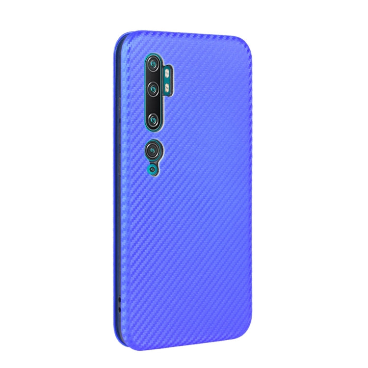 For Xiaomi Mi CC9 Pro Carbon Fiber Texture Horizontal Flip TPU + PC + PU Leather Case with Card Slot