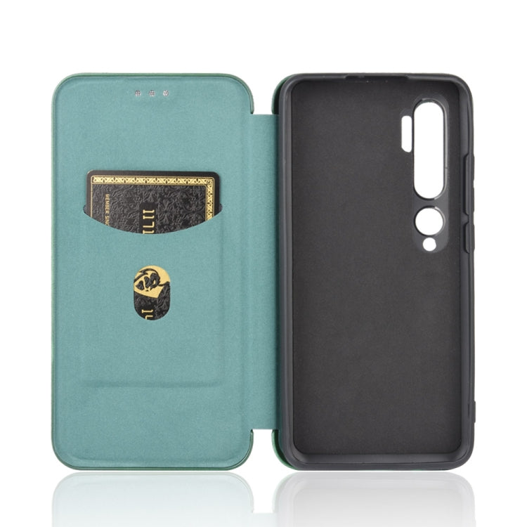 For Xiaomi Mi CC9 Pro Carbon Fiber Texture Horizontal Flip TPU + PC + PU Leather Case with Card Slot