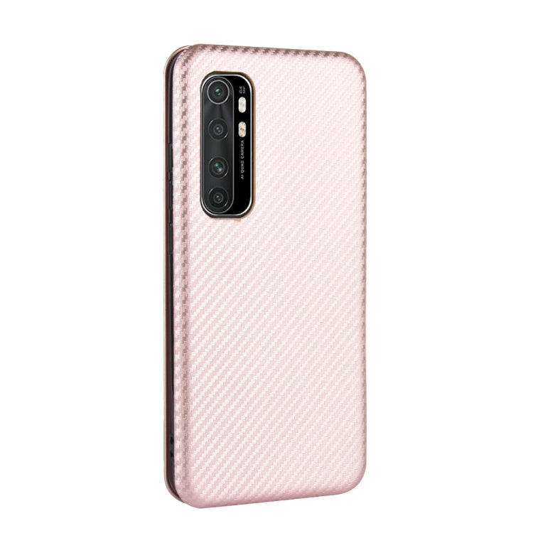 For Xiaomi Mi Note 10 Lite Carbon Fiber Texture Horizontal Flip TPU + PC + PU Leather Case with Card Slot