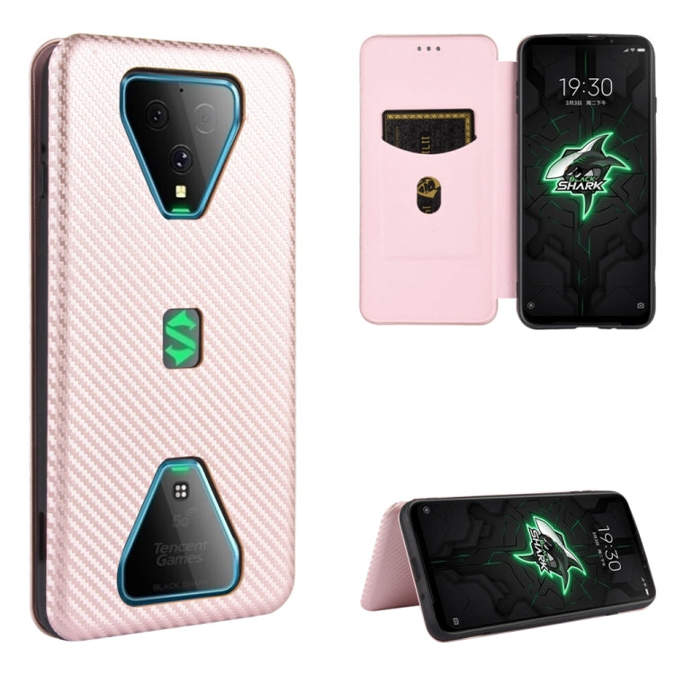 For Xiaomi Black Shark 3 Carbon Fiber Texture Horizontal Flip TPU + PC + PU Leather Case with Card Slot