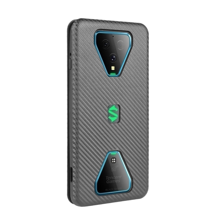 For Xiaomi Black Shark 3 Carbon Fiber Texture Horizontal Flip TPU + PC + PU Leather Case with Card Slot