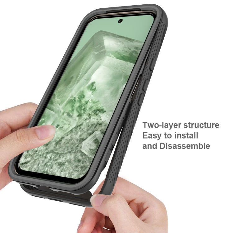 For Google Pixel 8a Starry Sky Solid Color Shockproof TPU Clear PC Phone Case