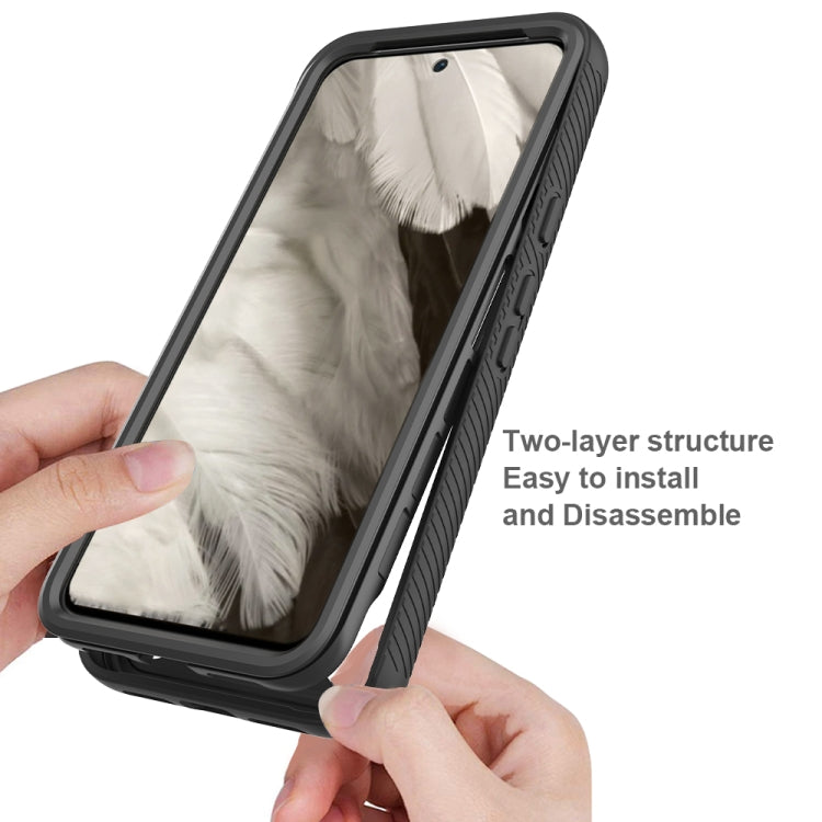 For Google Pixel 8 Starry Sky Solid Color Shockproof TPU Clear PC Phone Case