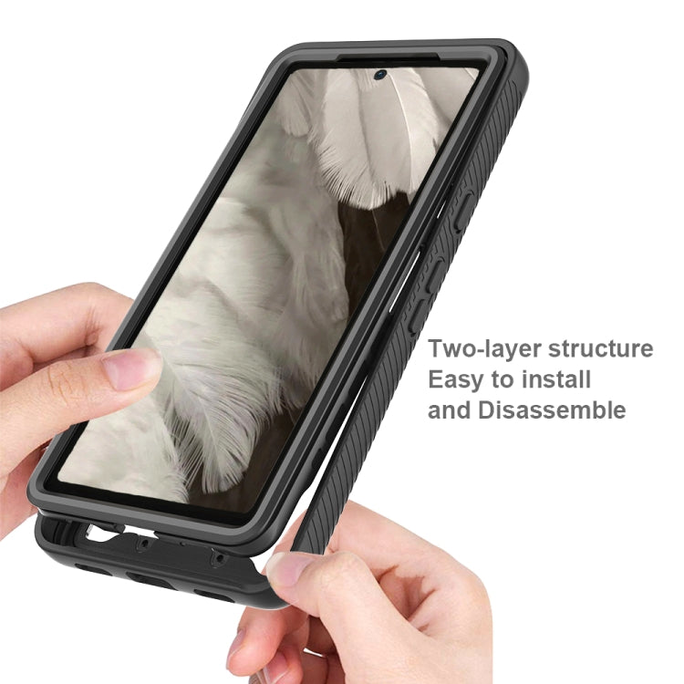 For Google Pixel 7a Starry Sky Solid Color Shockproof TPU Clear PC Phone Case